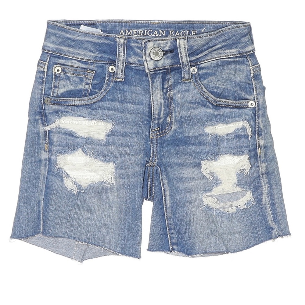 American Eagle Outfitters 00 Blue Distressed Jean Shorts